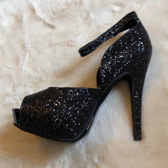 New Glam Sparkle Open Toed Heels Size 10 - Picture 5 of 5